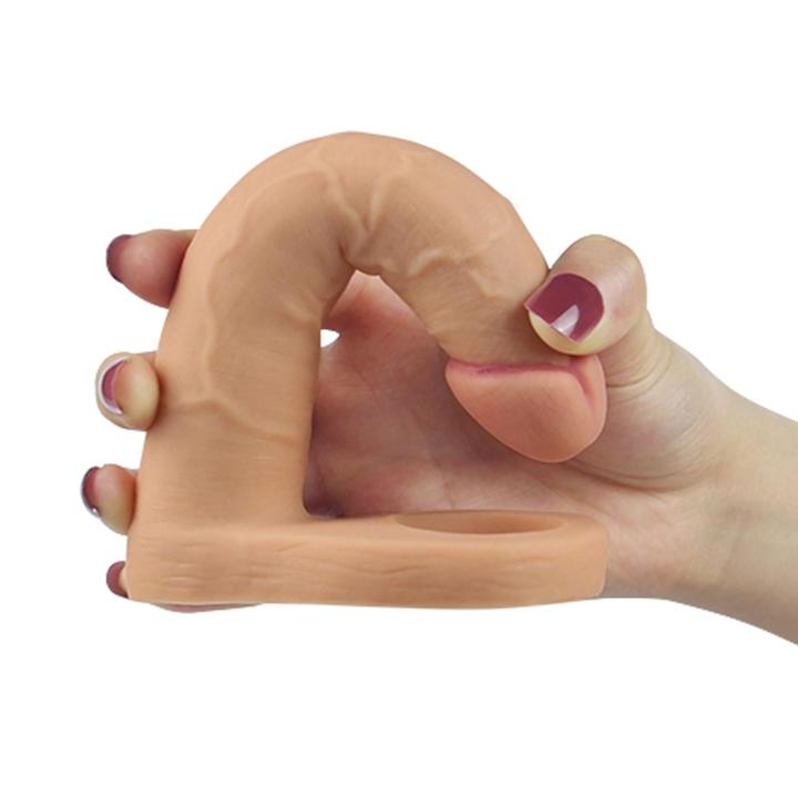 Podwójne dildo analne na ring 15,9 cm – realistyczny trzon z TPE