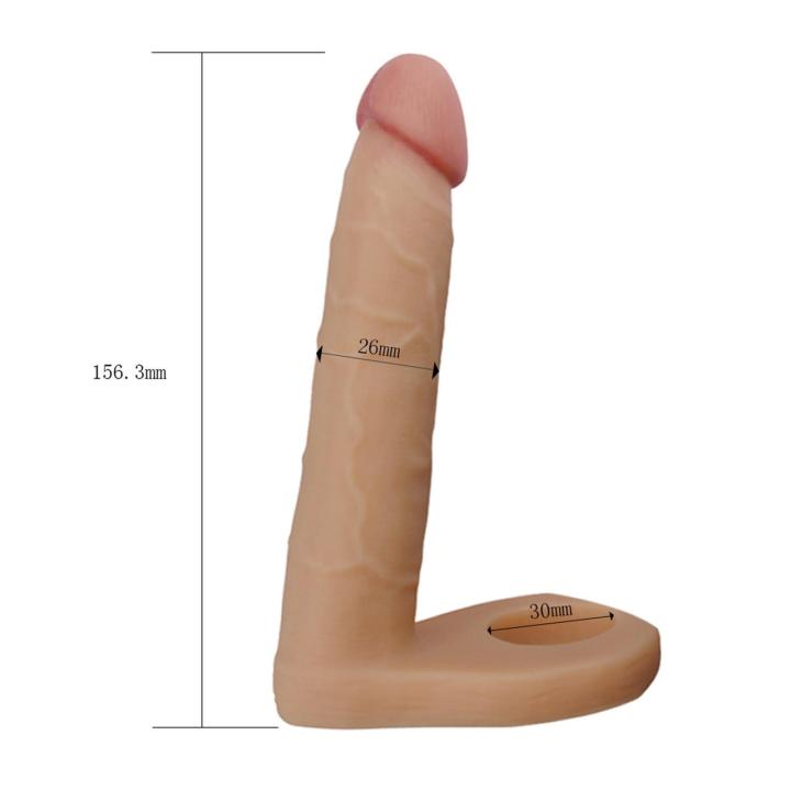 Podwójne dildo analne na ring 15,9 cm – realistyczny trzon z TPE