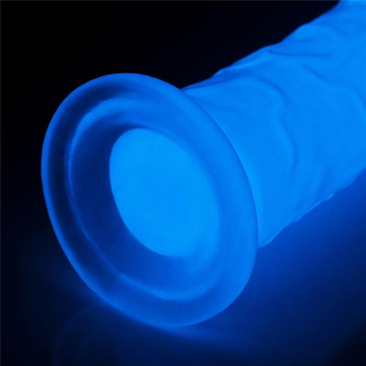 Świecące dildo z przyssawką 20,3 cm – realistyczna tekstura i glow