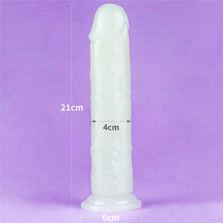 Świecące dildo z przyssawką 20,3 cm – realistyczna tekstura i glow