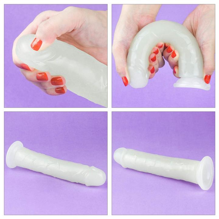 Świecące dildo z przyssawką 20,3 cm – realistyczna tekstura i glow