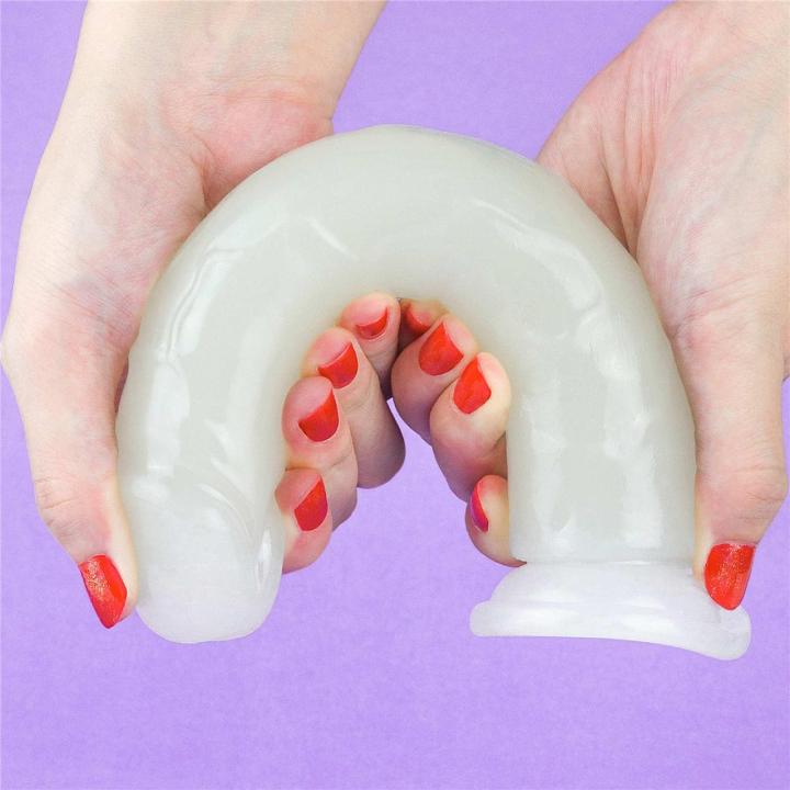 Świecące dildo z przyssawką 20,3 cm – realistyczna tekstura i glow
