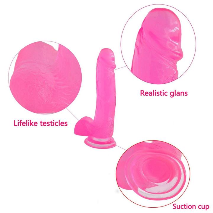 Żelowe dildo realistyczne z przyssawką 20 cm różowe