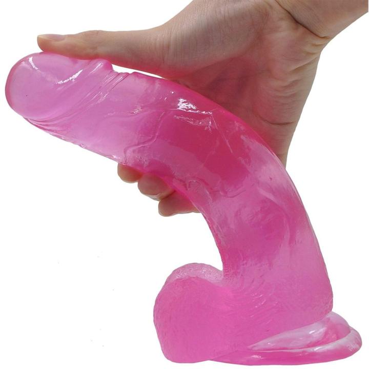 Żelowe dildo realistyczne z przyssawką 20 cm różowe