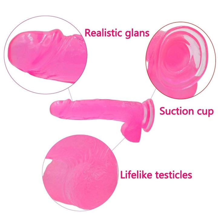 Żelowe dildo realistyczne z przyssawką 20 cm różowe