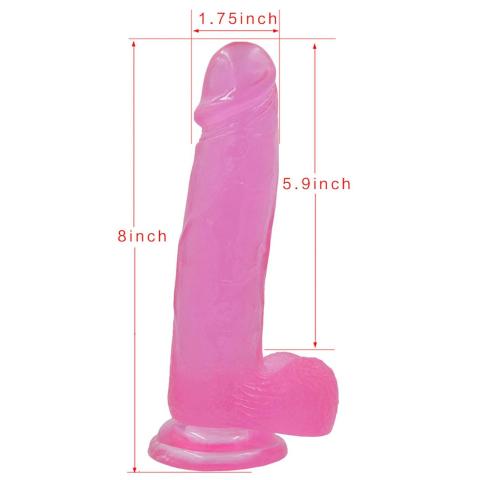 Żelowe dildo realistyczne z przyssawką 20 cm różowe