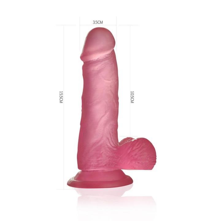 Różowe żelowe dildo realistyczne 15 cm z przyssawką do uprzęży