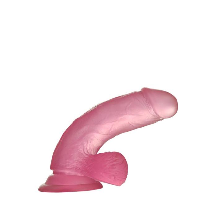 Różowe żelowe dildo realistyczne 15 cm z przyssawką do uprzęży