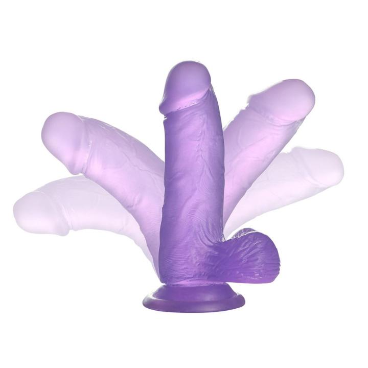 Fioletowe żelowe dildo realistyczne z przyssawką 15,0 cm