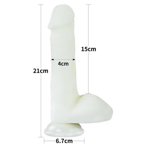 Świecące dildo z przyssawką 20,3 cm – silikon platynowy, realistyczna faktura
