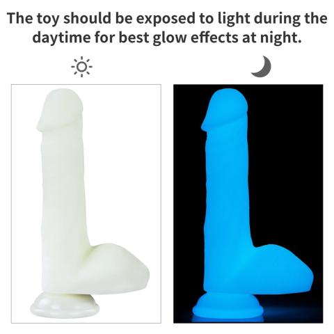 Świecące dildo z przyssawką 20,3 cm – silikon platynowy, realistyczna faktura