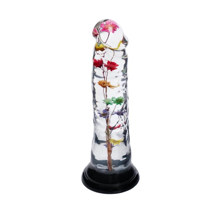 Kwiatowa Elegancja – Transparentne dildo z fakturą