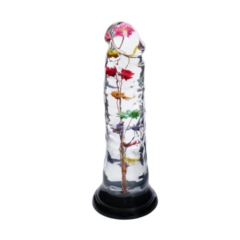 Kwiatowa Elegancja – Transparentne dildo z fakturą