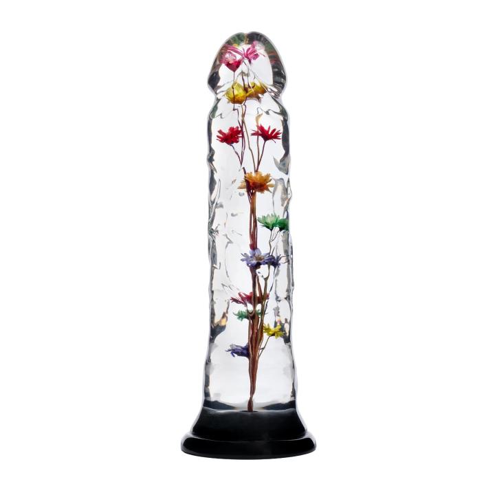Kwiatowa Elegancja – Transparentne dildo z fakturą