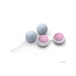 Ekskluzywne różowe i niebieskie kulki gejszy Lelo Luna Beads Mini - 2,9-3,6 cm