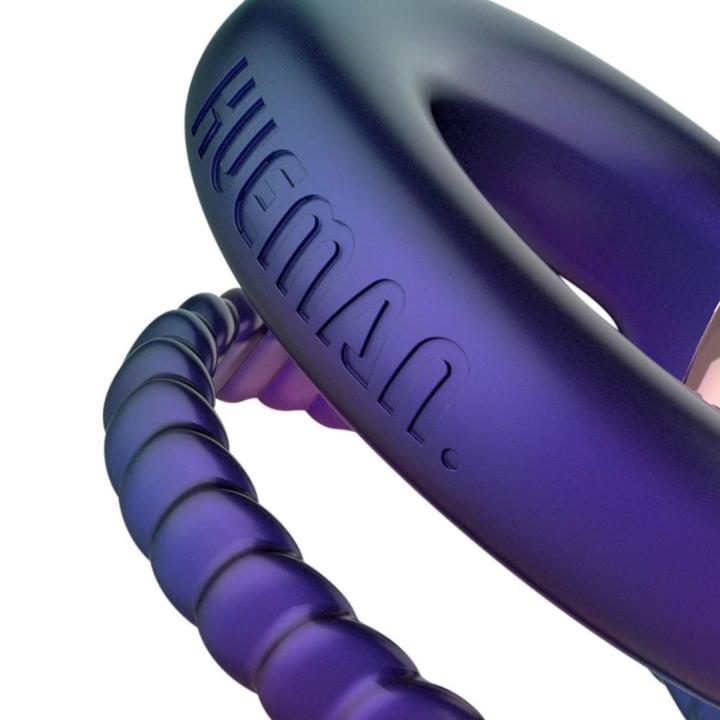 Wibrujący podwójny pierścień erekcyjny fioletowy 10 trybów USB wodoodporny