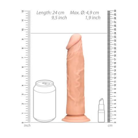 Realistyczne dildo bez jąder 23 cm z przyssawką - miękkie Skin TPE