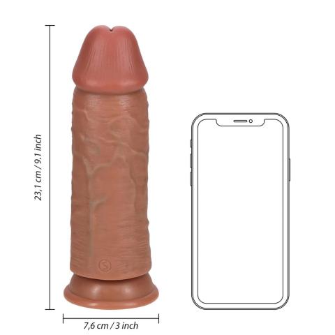 Realistyczne dildo extra grube 23 cm cieliste z przyssawką i do uprzęży