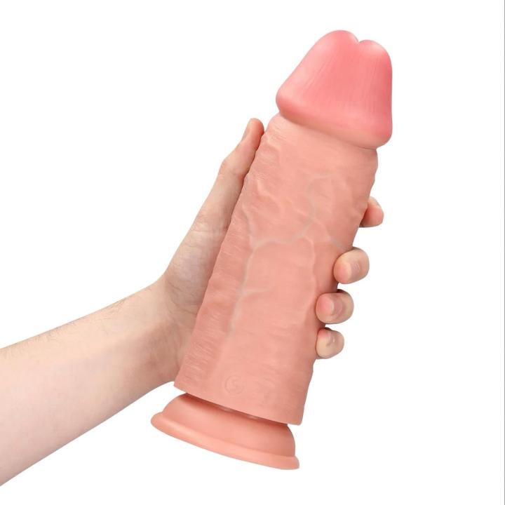Realistyczne dildo 23 cm cieliste z przyssawką i żyłkowaniem