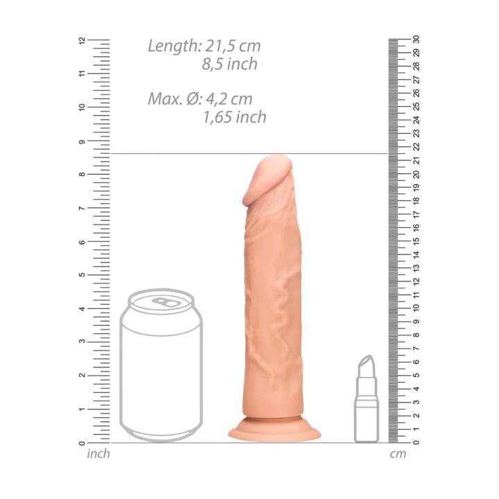 Realistyczne dildo bez jąder 20 cm z przyssawką i do uprzęży