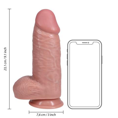 Grube realistyczne dildo z jądrami 22,9 cm z przyssawką