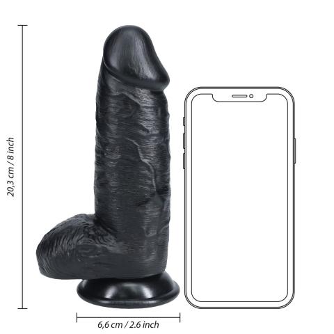 Grube realistyczne dildo z przyssawką i jądrami 20 cm