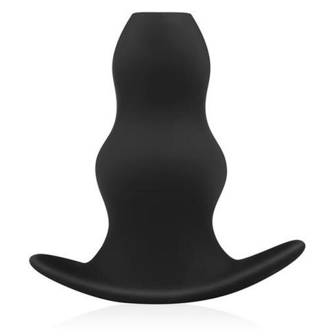 Duży wydrążony plug analny z silikonu 14 cm czarny