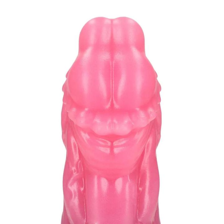 Fantazyjne dildo z płynnego silikonu 21 cm czerwono czarne, średnica 6 cm