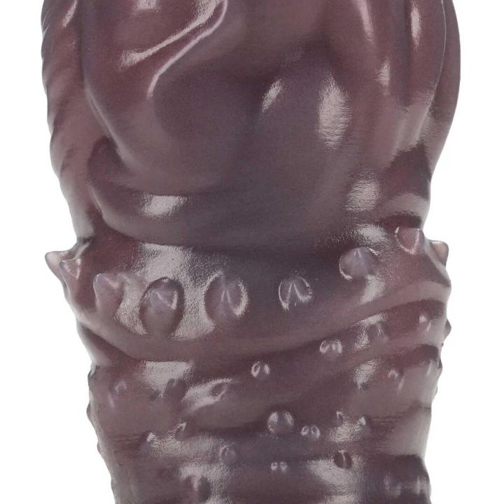 Fantazyjne dildo z płynnego silikonu 21 cm czerwono czarne, średnica 6 cm