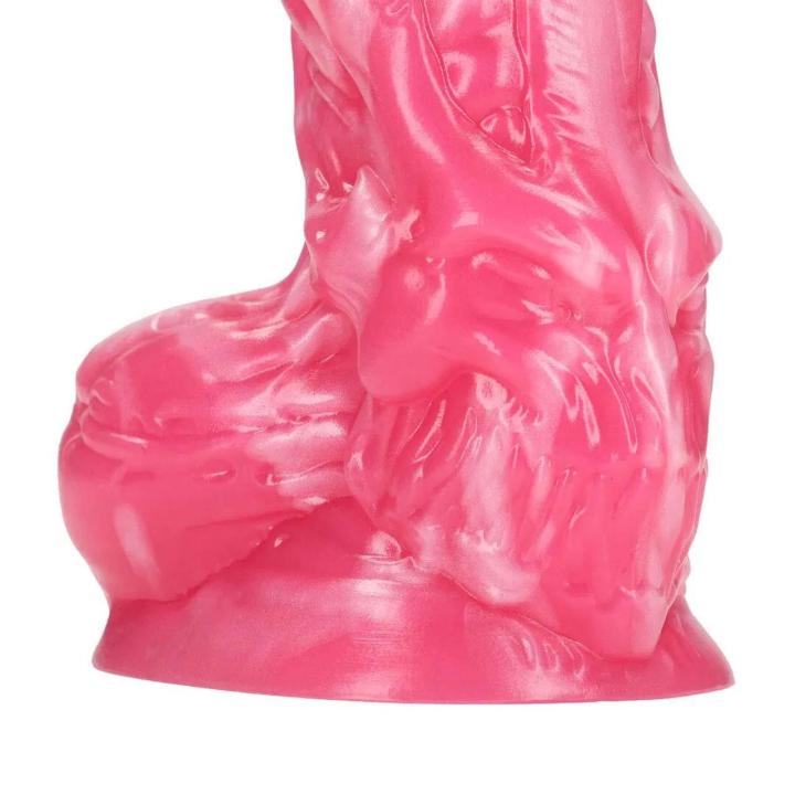Czerwone fantazyjne dildo z płynnego silikonu 18,5 cm – elastyczne i wodoodporne