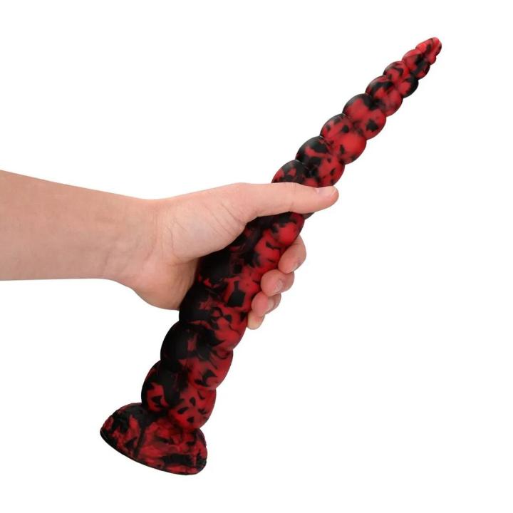Fantazyjne dildo analne wężowe 37,5 cm - płynny silikon, średnica 5 cm
