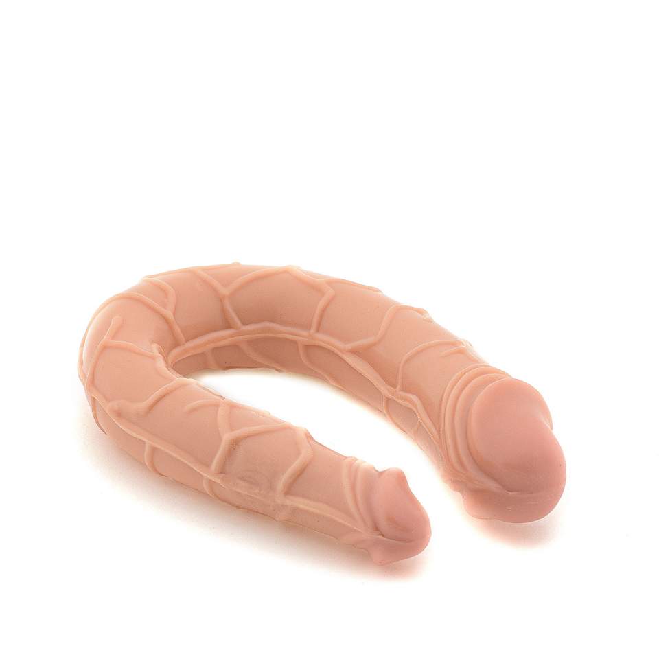 Cieliste elastyczne dildo dwustronne z tworzywa PVC