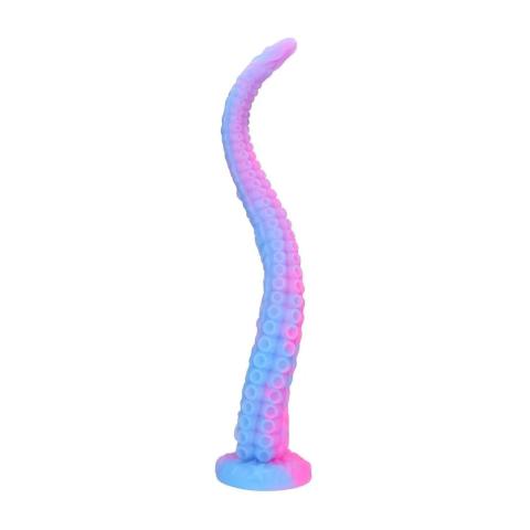 Fantazyjne dildo analne wąż 50 cm z płynnego silikonu fioletowo-niebieskie