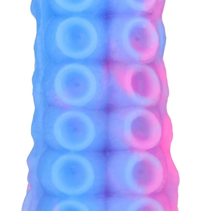 Fantazyjne dildo analne wąż 50 cm z płynnego silikonu fioletowo-niebieskie
