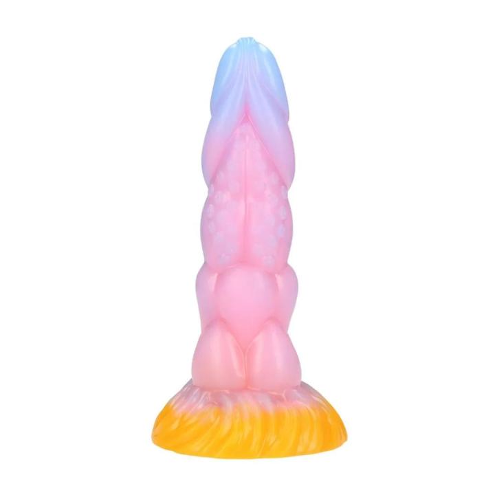 Tęczowy plug analny silikonowy 17,5 cm - miękki, elastyczny, wodoodporny