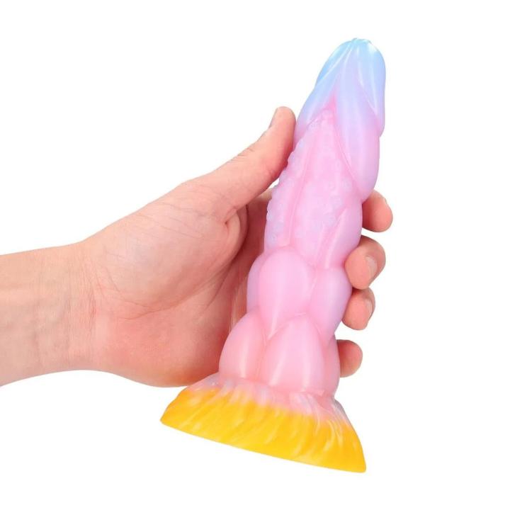 Tęczowy plug analny silikonowy 17,5 cm - miękki, elastyczny, wodoodporny