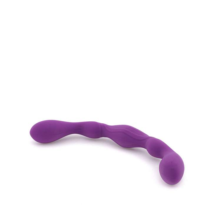 Fioletowe silikonowe dildo dwustronne do stymulacji punktu G i prostaty
