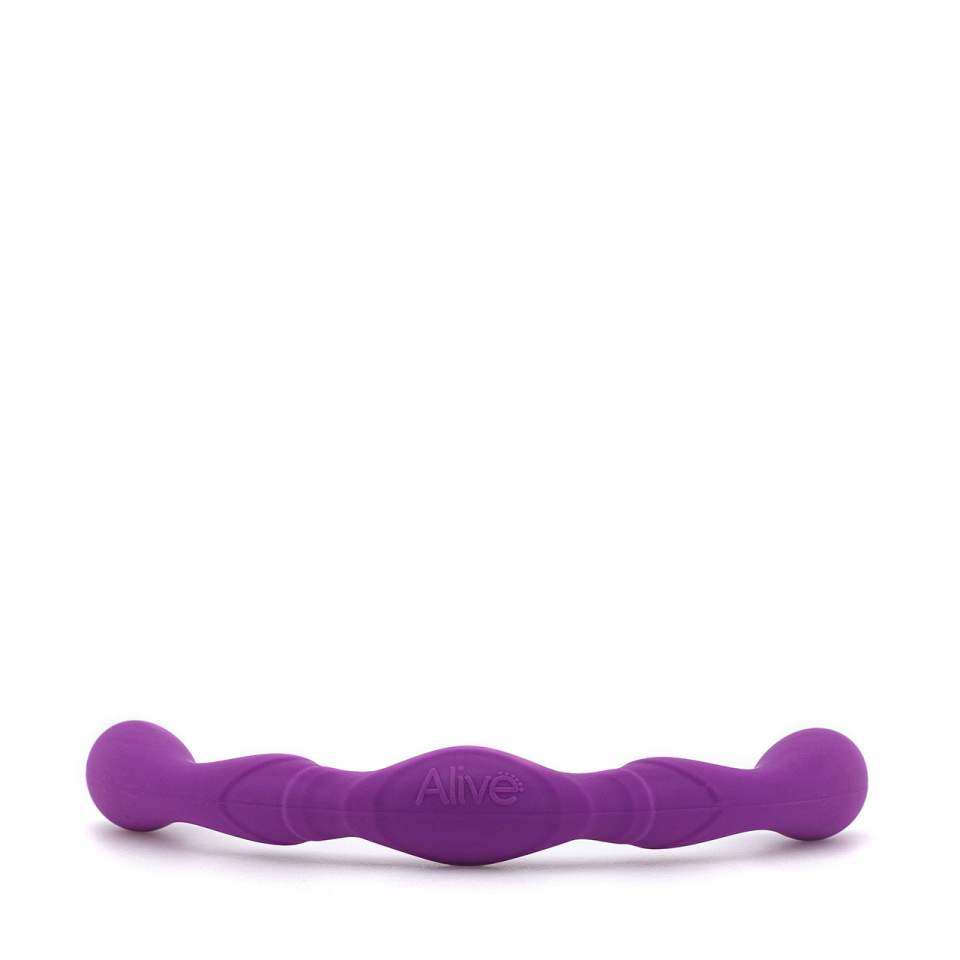 Fioletowe silikonowe dildo dwustronne do stymulacji punktu G i prostaty