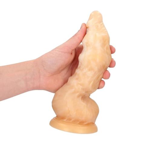 Złote fantazyjne dildo silikonowe 22 cm, średnica 5,5 cm