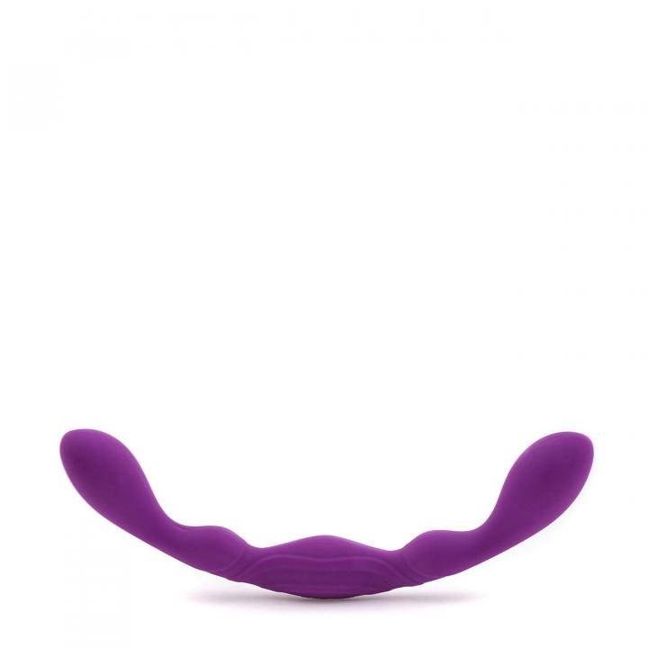 Fioletowe silikonowe dildo dwustronne do stymulacji punktu G i prostaty