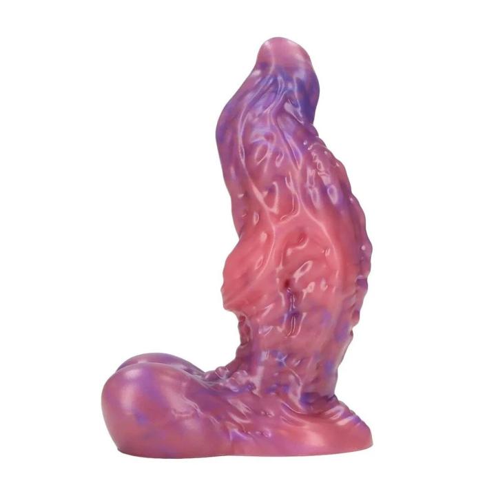 Fioletowe fantazyjne dildo silikonowe 17 cm – masywne 6,5 cm średnicy