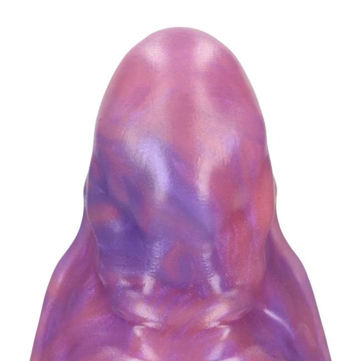 Fioletowe fantazyjne dildo silikonowe 17 cm – masywne 6,5 cm średnicy