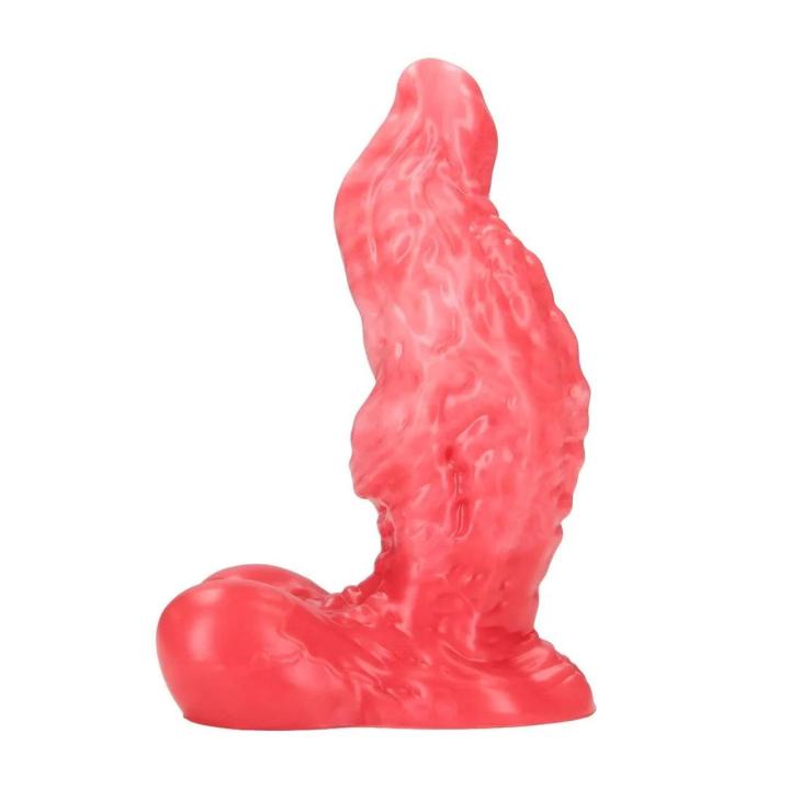 Fantazyjne dildo czerwone 17 cm z płynnego silikonu – grube i elastyczne