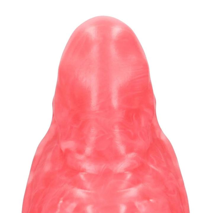 Fantazyjne dildo czerwone 17 cm z płynnego silikonu – grube i elastyczne