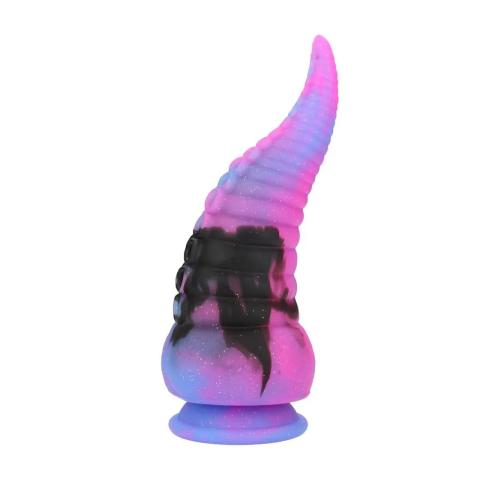 Fantazyjne dildo silikonowe 20 cm fioletowe – średnica 8 cm
