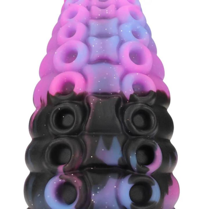 Fantazyjne dildo silikonowe 20 cm fioletowe – średnica 8 cm