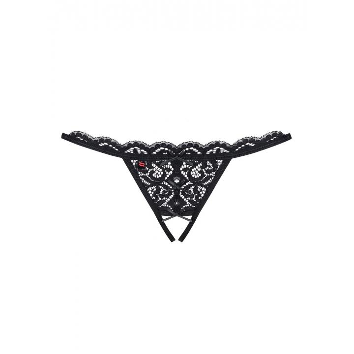 Unikatowe otwarte czarne stringi Obsessive 831-THC-1