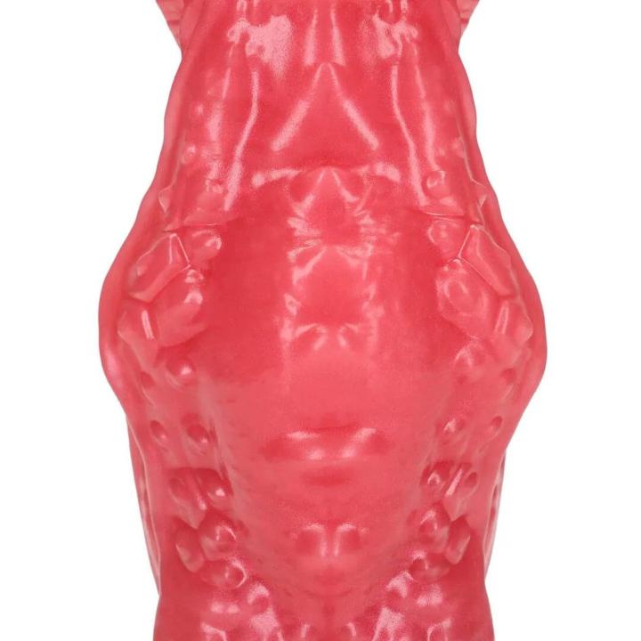 Fantazyjne dildo z płynnego silikonu 18 cm czerwono-białe