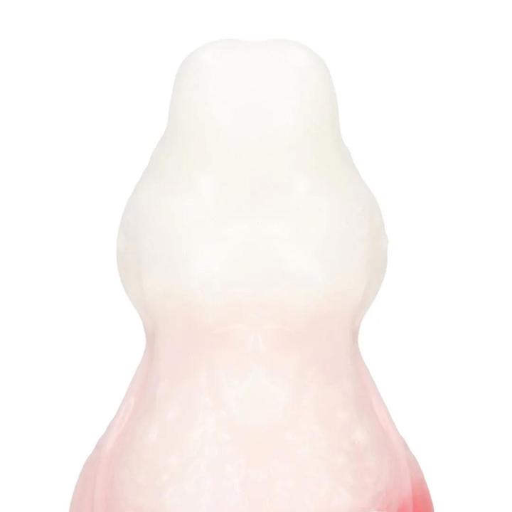 Fantazyjne dildo z płynnego silikonu 18 cm czerwono-białe