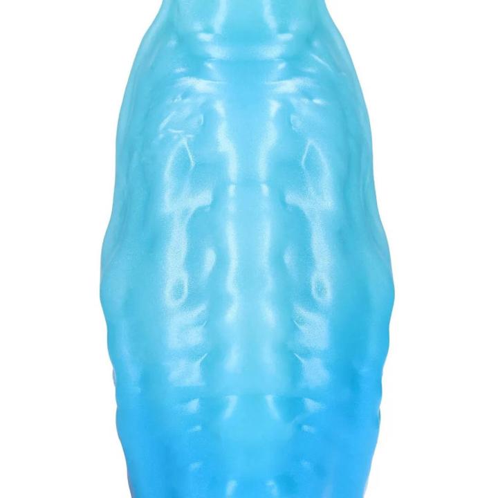 Fantazyjne dildo niebieskie 17 cm z płynnego silikonu, średnica 6,5 cm